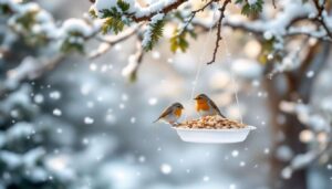 Ein leerer Joghurtbecher schützt Gartenvögel im Winter besser als manches Vogelhaus