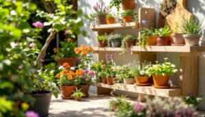 So bauen Sie ein Gartenregal für Pflanzen aus Sperrholz und schaffen Platz im Außenbereich