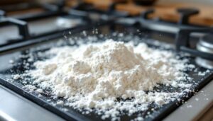Der Mehl-Trick, der Fettspritzer auf dem Herd sofort aufsaugt
